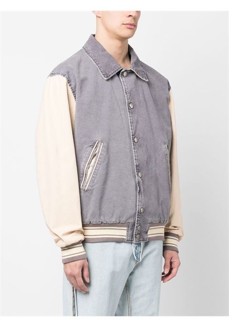 Bomber in cotone grigio e beige con logo GGDB GOLDEN GOOSE | GMP01310-P00104882236